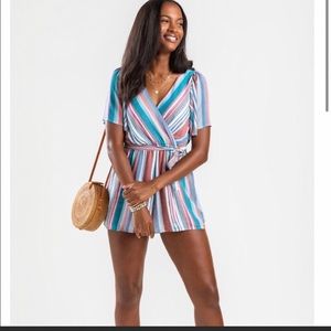 Delaney Striped Kimono Romper